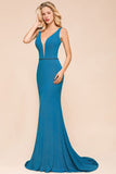 MISSHOW offers Stylish Deep Double V-Neck Sleeveless Mermaid Prom Dress Formal Party Gown at a good price from Same as Picture,Bright silk to Mermaid Floor-length them. Stunning yet affordable Sleeveless Prom Dresses,Evening Dresses.