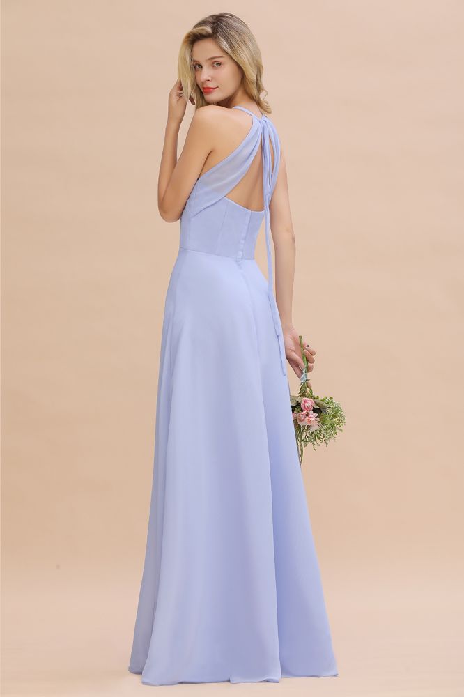 MISSHOW offers Stylish Halter V-Neck Sleeveless Floor-Length A-Line Bridesmaid Dress at a good price from Misshow