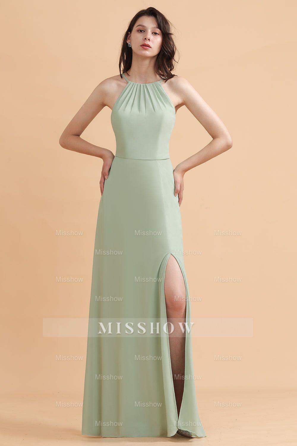 sage chiffon bridesmaid dresses Stylish Jewel Sleeveless Dusty Sage Chiffon Bridesmaid Dresses with Ruffles