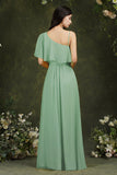 Stylish Split Front One-shoulder Tulle Aline Prom dress-misshow.com