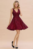 MISSHOW offers Stylish V-Neck Floral Appliques Homecoming Dress Knee-Length Sleeveless Party Dress at a good price from Pearl Pink,Dusty Rose,Burgundy,Dark Navy,Tulle to A-line Mini,Knee-length them. Stunning yet affordable  Prom Dresses,Evening Dresses,Homecoming Dresses,Bridesmaid Dresses,Quinceanera dresses.