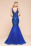 Looking for Prom Dresses,Evening Dresses in Tulle,Organza,Sequined, Mermaid style, and Gorgeous Sequined work  MISSHOW has all covered on this elegant Stylish V-Neck Sparkly Sequined Mermaid Prom Dress Sleeveless Floor Length Ruffy Evening Gown.