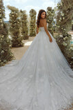 Sweetheart A-line Lace Wedding Dress With Sleeves-misshow.com