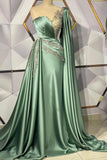 Sweetheart Appliques Ruffles Floor-length Mermaid Prom Dress With Side Train-misshow.com