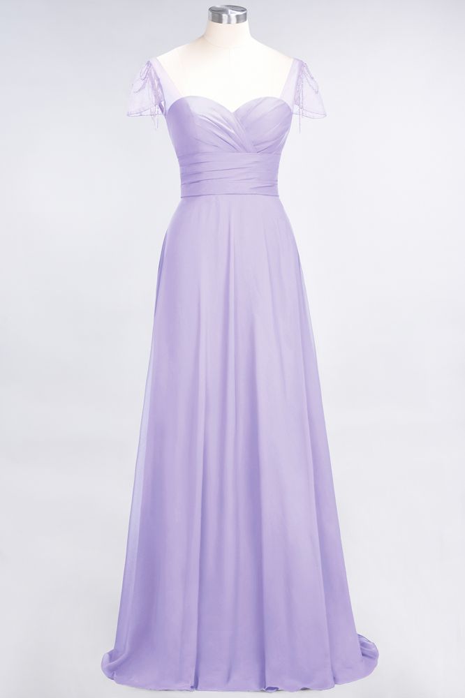 MISSHOW offers Sweetheart Cap-Sleeves Ruffle Floor-Length Bridesmaid Dress with Beadings Moher if the Bride Dresses at a good price from 100D Chiffon to A-line Floor-length them. Lightweight yet affordable home,beach,swimming useBridesmaid Dresses.