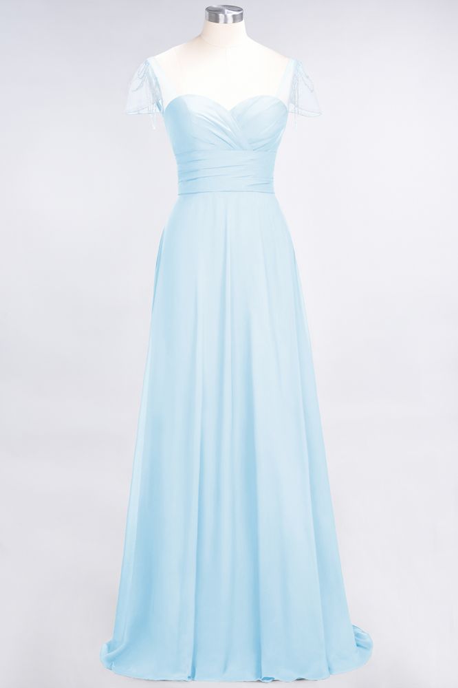 MISSHOW offers Sweetheart Cap-Sleeves Ruffle Floor-Length Bridesmaid Dress with Beadings Moher if the Bride Dresses at a good price from 100D Chiffon to A-line Floor-length them. Lightweight yet affordable home,beach,swimming useBridesmaid Dresses.