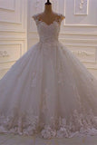 Sweetheart Princess A-line Sleeveless Appliques Lace Wedding Dress-misshow.com