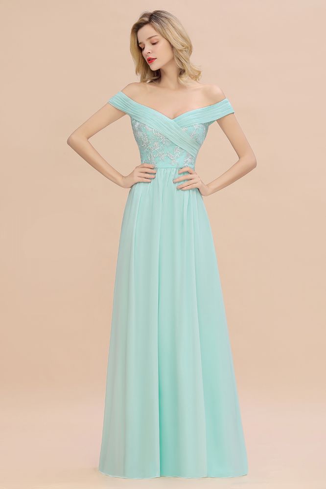 MISSHOW offers Sweetheart Ruffles Simple Prom Dresses Off the Shoulder aline Bridesmaid Dress at a good price from Misshow