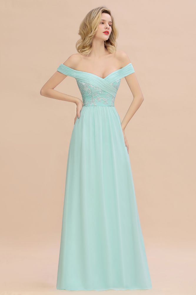 MISSHOW offers Sweetheart Ruffles Simple Prom Dresses Off the Shoulder aline Bridesmaid Dress at a good price from Misshow
