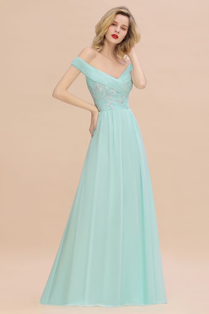 MISSHOW offers Sweetheart Ruffles Simple Prom Dresses Off the Shoulder aline Bridesmaid Dress at a good price from Misshow