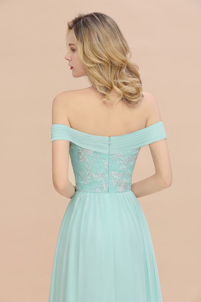 MISSHOW offers Sweetheart Ruffles Simple Prom Dresses Off the Shoulder aline Bridesmaid Dress at a good price from Misshow