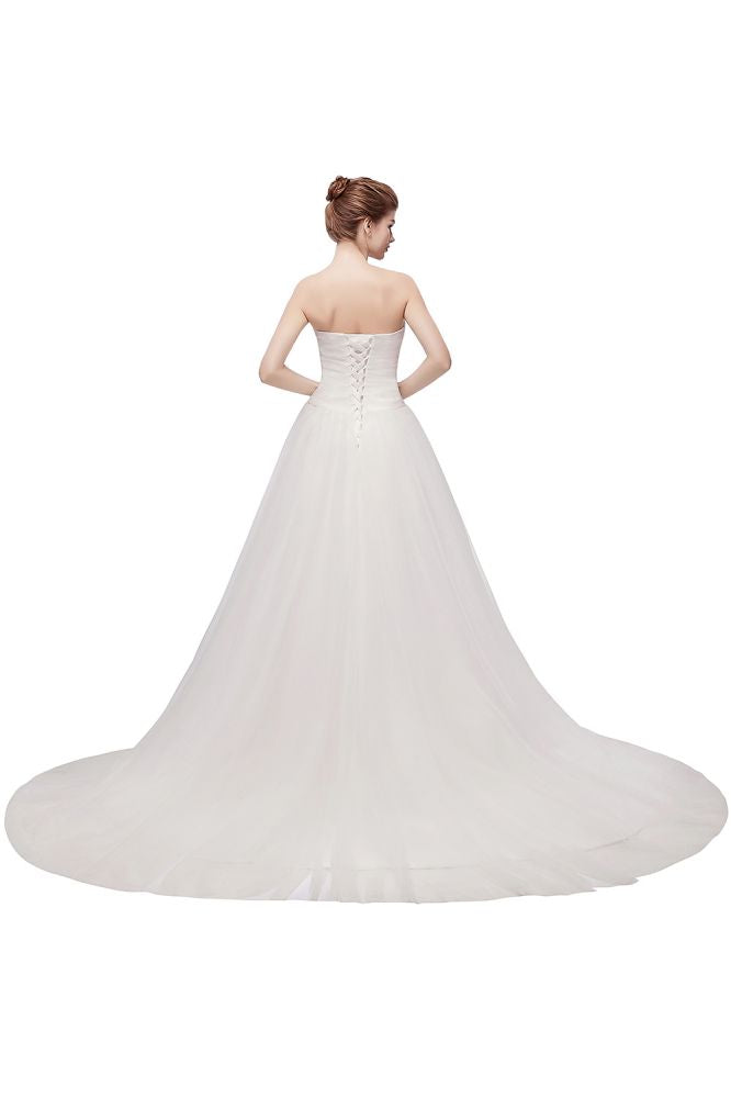 MISSHOW offers Sweetheart Strapless A-line Feathers Tulle Wedding Dresses at a cheap price from White,Ivory, Tulle to A-line Floor-length hem. Stunning yet affordable Sleeveless .