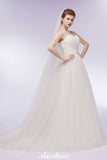 MISSHOW offers Sweetheart Strapless A-line Feathers Tulle Wedding Dresses at a cheap price from White,Ivory, Tulle to A-line Floor-length hem. Stunning yet affordable Sleeveless .