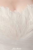 MISSHOW offers Sweetheart Strapless A-line Feathers Tulle Wedding Dresses at a cheap price from White,Ivory, Tulle to A-line Floor-length hem. Stunning yet affordable Sleeveless .