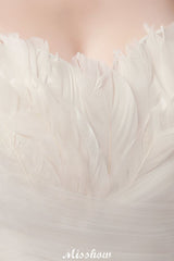 MISSHOW offers Sweetheart Strapless A-line Feathers Tulle Wedding Dresses at a cheap price from White,Ivory, Tulle to A-line Floor-length hem. Stunning yet affordable Sleeveless .