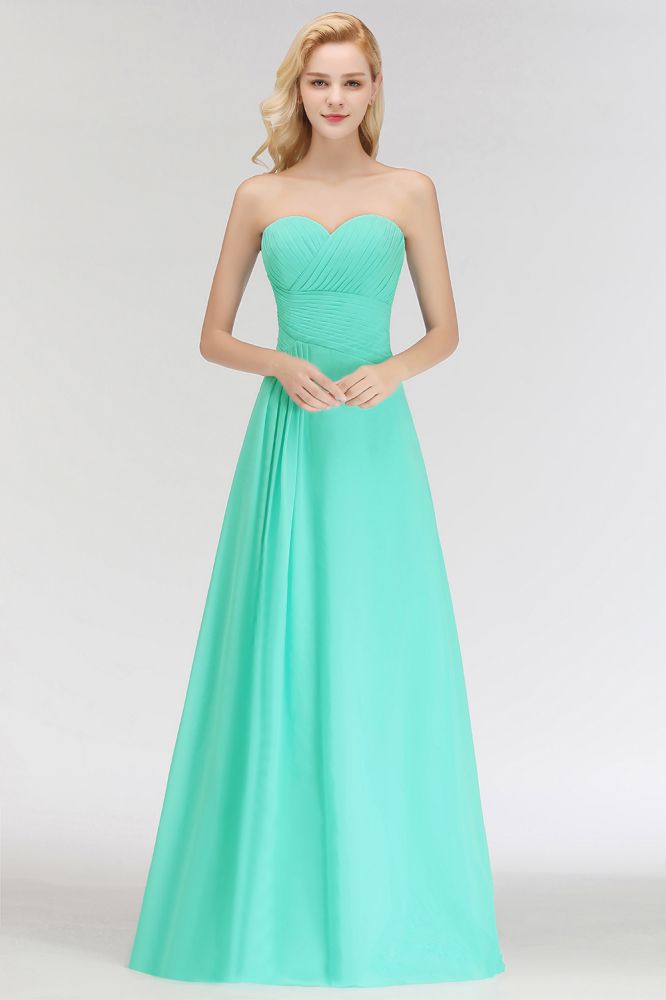 Sweetheart Strapless Floor Length Ruffles Top Bridesmaid Dress | MISSHOW misshow.com Sweetheart Strapless Floor Length Ruffles Top Bridesmaid Dress | MISSHOW misshow.com