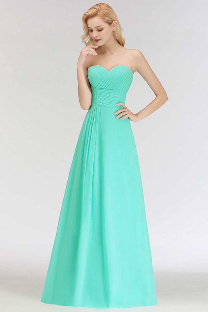 MISSHOW offers Sweetheart Strapless Floor Length Ruffles Top Bridesmaid Dress at a good price from White,Ivory,Blushing Pink,Candy Pink,Pearl Pink,Dusty Rose,Watermelon,Red,Fuchsia,Burgundy,Chocolate,Brown,Gold,Champagne,Orange,Yellow,Daffodil,Regency,Grape,Lilac,Lavender,Sky Blue,Pool,Ocean Blue,Royal Blue,Ink Blue,Dark Navy,Black,Silver,Dark Green,Jade,Green,Sage,Mint Green,100D Chiffon to A-line Floor-length them. Stunning yet affordable Sleeveless Bridesmaid Dresses.
