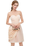 Looking for Prom Dresses,Homecoming Dresses in 30D Chiffon, Column style, and Gorgeous Ruffles work  MISSHOW has all covered on this elegant Sweetheart Strapless Ruffles Chiffon Aline Short Homecoming Dress