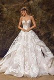 Sweetheart Tulle Floral Wedding Dress Sleeveless Aline Bridal Dress