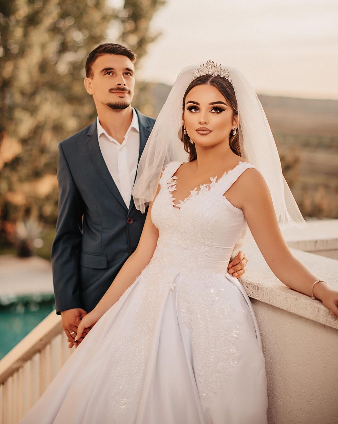 Trendy Floor Length Sweetheart Traps Sleeveless A-Line Satin Wedding Dress with Beads-misshow.com