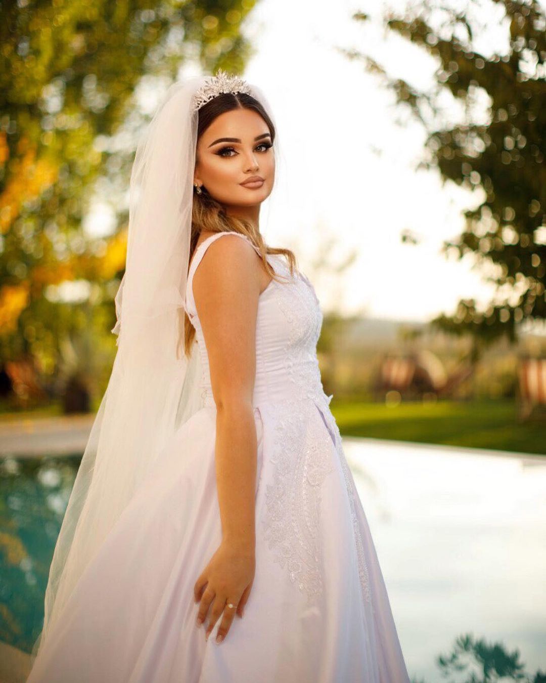 Trendy Floor Length Sweetheart Traps Sleeveless A-Line Satin Wedding Dress with Beads-misshow.com