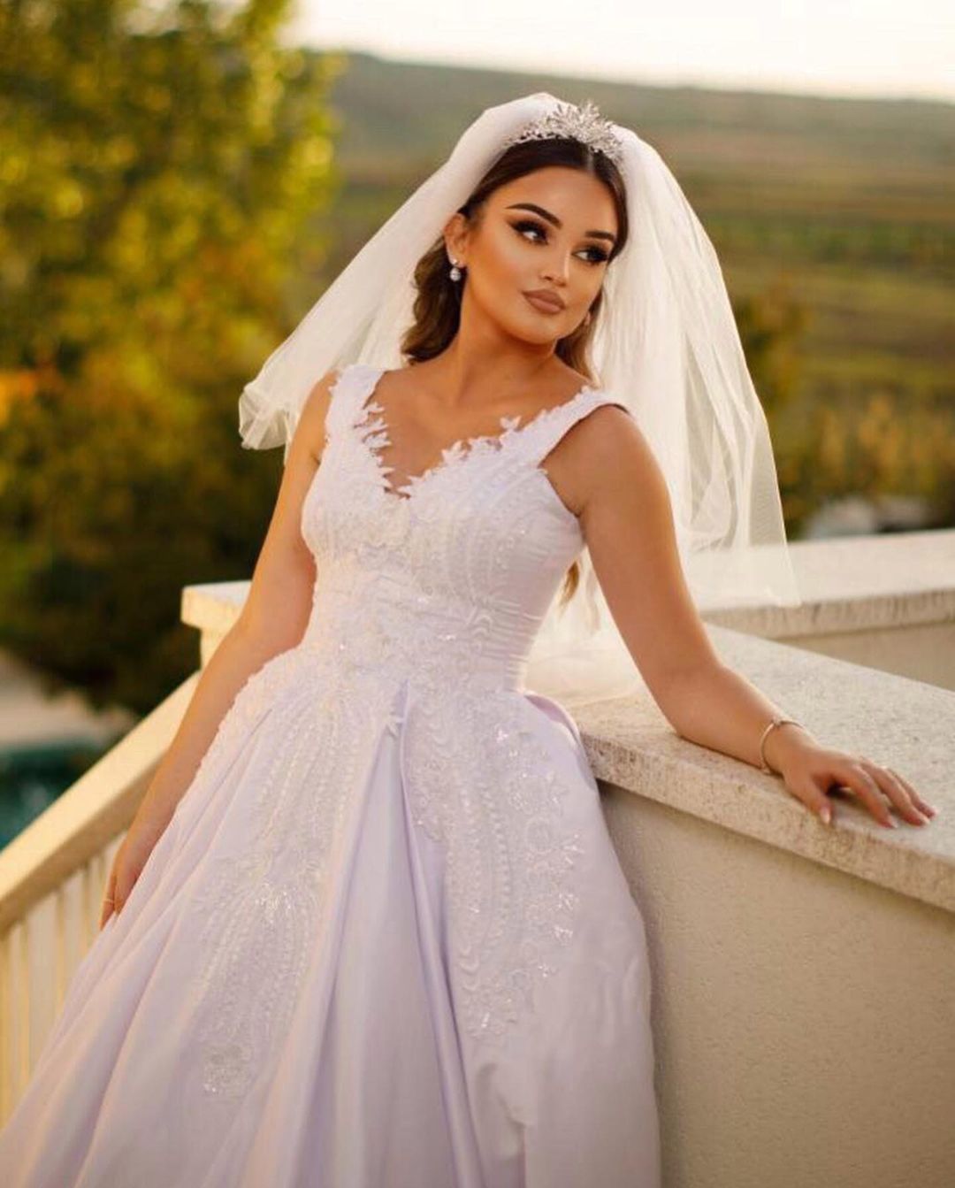 Trendy Floor Length Sweetheart Traps Sleeveless A-Line Satin Wedding Dress with Beads-misshow.com