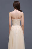 MISSHOW offers gorgeous Light Champagne Sweetheart party dresses with delicately handmade Appliques in size 0-26W. Shop Floor-length prom dresses at affordable prices.