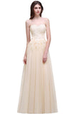 MISSHOW offers gorgeous Light Champagne Sweetheart party dresses with delicately handmade Appliques in size 0-26W. Shop Floor-length prom dresses at affordable prices.