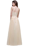 MISSHOW offers gorgeous Light Champagne Sweetheart party dresses with delicately handmade Appliques in size 0-26W. Shop Floor-length prom dresses at affordable prices.