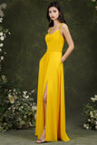 Tulle Spaghetti strapes Aline Split Front Prom dress-misshow.com