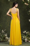 Tulle Spaghetti strapes Aline Split Front Prom dress-misshow.com