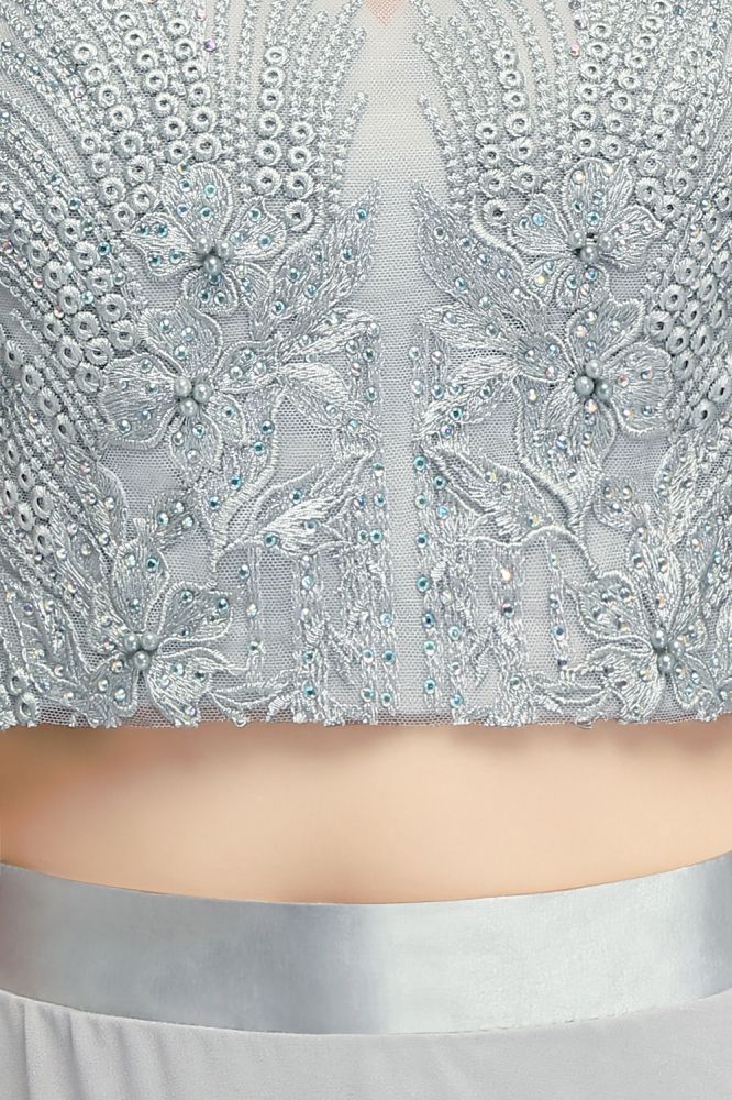 Looking for Prom Dresses in 100D Chiffon, A-line,Two Pieces style, and Gorgeous Appliques work  MISSHOW has all covered on this elegant Two-piece Floor Length Appliqued Chiffon Prom Dresses