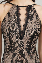 Unique V-Neck Sleeveless Mermaid Front-Split Tulle Prom Dresses with Appliques-misshow.com