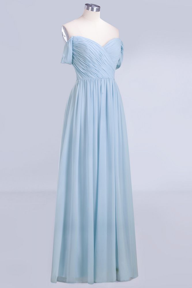 V-Neck Chiffon aline Bridesmaid Dress Sky Blue Floor Length Evening Swing Dress | MISSHOW misshow.com V-Neck Chiffon aline Bridesmaid Dress Sky Blue Floor Length Evening Swing Dress | MISSHOW misshow.com