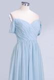 MISSHOW offers V-Neck Chiffon aline Bridesmaid Dress Sky Blue Floor Length Evening Swing Dress at a good price from Misshow