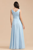 MISSHOW offers V-Neck Chiffon Aline Bridesmaid Dress Sleeveless Floor Length Simple Wedding Dress at a good price from Misshow