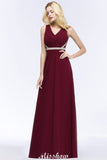 MISSHOW offers V-neck Ruffled Floor-Length Beading Bridesmaid Dresses A-line Chiffon with Sash at a good price from 100D Chiffon to A-line Floor-length them. Lightweight yet affordable home,beach,swimming useBridesmaid Dresses.