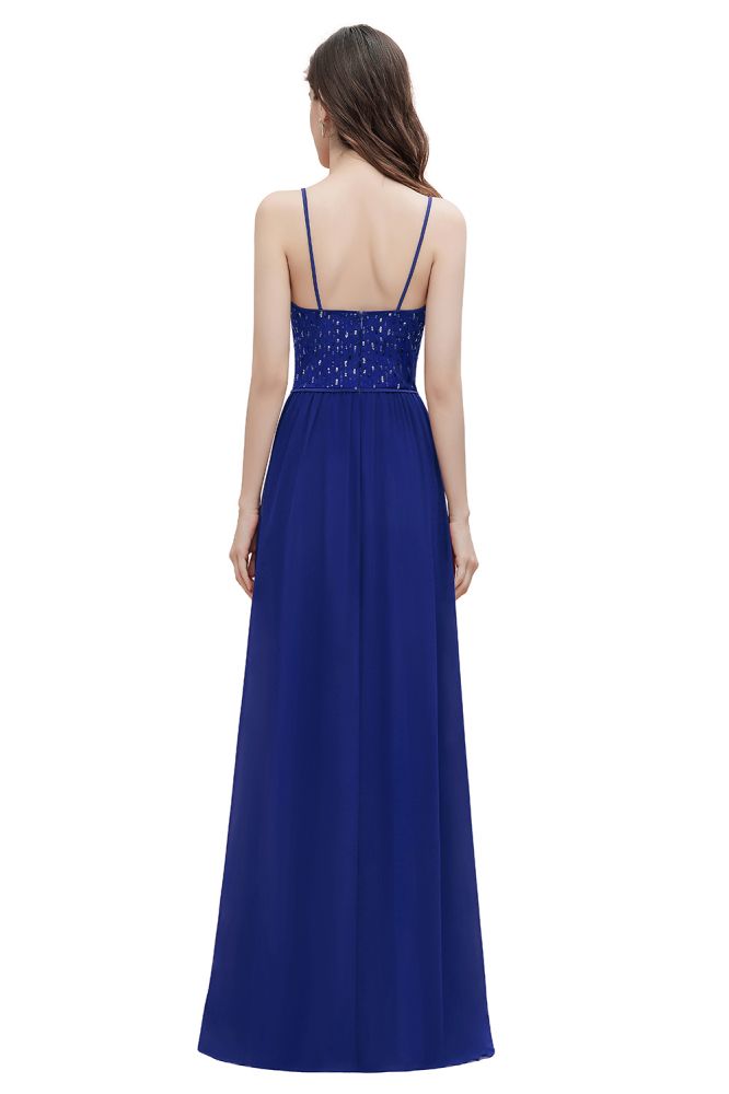 Looking for Prom Dresses,Evening Dresses,Homecoming Dresses,Quinceanera dresses in 100D Chiffon,Sequined,Lace, A-line style, and Gorgeous Lace work  MISSHOW has all covered on this elegant V-Neck Sleeveless Aline Evening Dress Sequins Bridesmaid Dress.