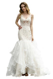 This elegant V-neck Tulle,Organza,Lace wedding dress with Lace,Beading,Appliques,Rhinestone could be custom made in plus size for curvy women. Plus size Sleeveless Mermaid bridal gowns are classic yet cheap.