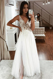 Find this Chic Deep V-neck White Wedding Dressat Misshow, available in everyone color and size you could possibly imagine, which makes picking out the perfect prom dress for your big day easily!