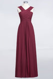 MISSHOW offers V-Neck Straps Sleeveless Floor-Length Bridesmaid Dress with Ruffles at a good price from Misshow