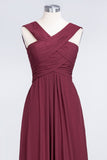 MISSHOW offers V-Neck Straps Sleeveless Floor-Length Bridesmaid Dress with Ruffles at a good price from Misshow