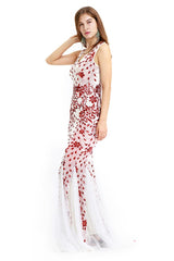 MISSHOW offers Vintage Beadings Mermaid Evening Gowns V-Neck Floor Length Prom Dress at a good price from Same as Picture,White,Red,Apricot, to  Floor-length them. Stunning yet affordable  .
