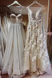 Vintage Long A-line Lace Wedding Dresses With Train