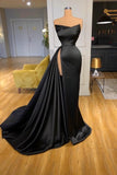 Vintage Long Black Sleeveless Evening Dresses Prom Dresses With Slit