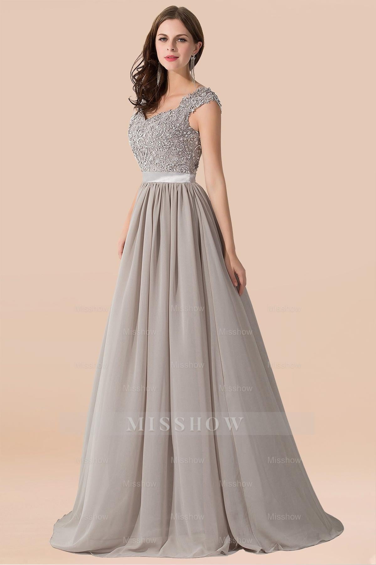 Vintage Silver Sleeveless Long Bridesmaid Dresses With Appliques misshow.com Vintage Silver Sleeveless Long Bridesmaid Dresses With Appliques misshow.com
