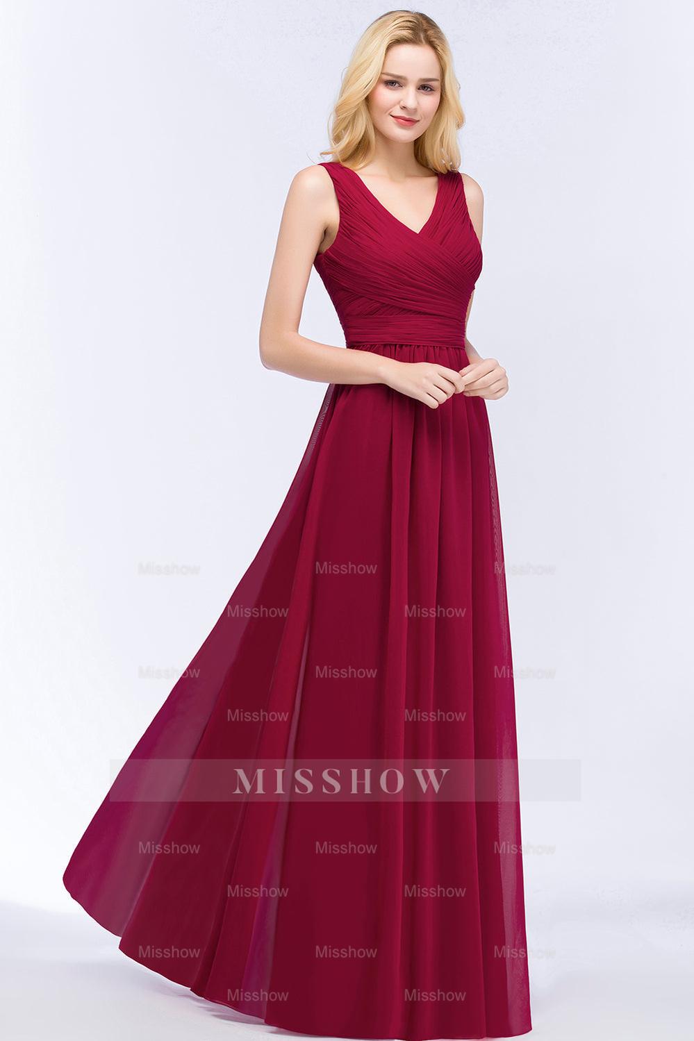 Vintage Sleeveless Pleated Burgundy Chiffon Bridesmaid dresses Affordable Vintage Sleeveless Pleated Burgundy Chiffon Bridesmaid dresses Affordable