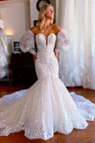 Vintage Sweetheart Lace Sleeveless Mermaid Wedding Dress Bridal Gowns-misshow.com