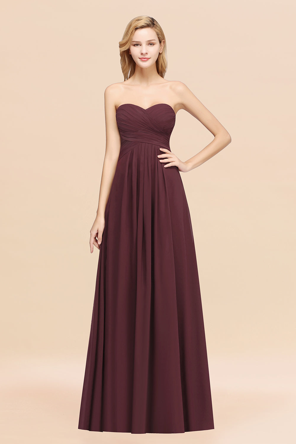 Vintage Sweetheart Long Grape Affordable Bridesmaid dresses Vintage Sweetheart Long Grape Affordable Bridesmaid dresses