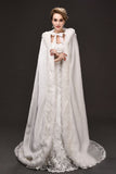 Warm Luxury Tulle  Ivory Sleeveless Casual Cathedral Wedding Wraps